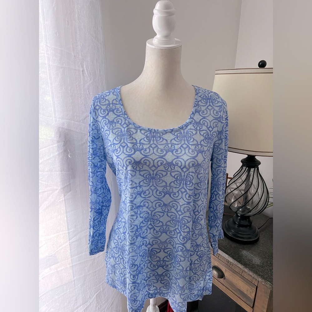 Vineyard Vines Blue Patterned Women's Top